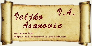 Veljko Asanović vizit kartica